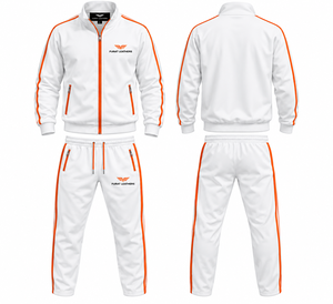 Ensemble survêtement coupe-vent homme FURAT LEATHERS blanc et noir uni / Ensemble 2 pièces en coton écologique hiver à manches courtes coupe classique - Product Image 4