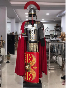 Ensemble d'armure de chevalier médiéval romain en métal électroplaqué poli, pour déguisement, cosplay, jeu de rôle, exposition, objet de collection J.A.HANDICRAFTS - Product Image 1
