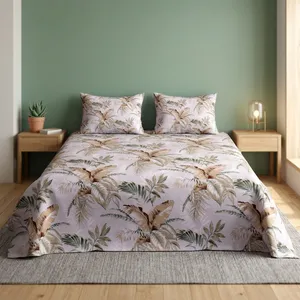 Housse de lit moderne blanche en microfibre écologique durable 300 fils/cm² 120 GSM ultra douce et légère pour la décoration de chambre et l'intérieur de la maison - Product Image 4