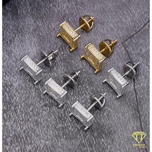 Boucles d'oreilles tendance en moissanite et diamant, argent sterling 925, bijoux scintillants de créateur pour femmes - Product Image 2