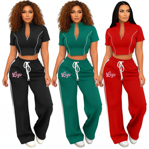 Tuta Sportiva da Donna in Due Pezzi con Felpa a <span class=keywords><strong>Costine</strong></span> e Pantaloni Lunghi Sopra il Ginocchio - Product Image 5