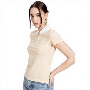 T-shirt décontracté à manches courtes pour femmes, style tendance personnalisé, qualité supérieure, tissu en coton premium, polo pour un confort quotidien - Product Image 3