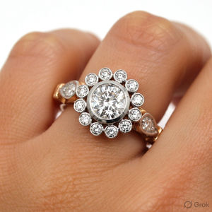 Bague de fiançailles en diamant Djewels, or 14 carats, diamant de laboratoire taille brillant, certifié IGI, style féminin de luxe, prix de gros imbattable - Product Image 5