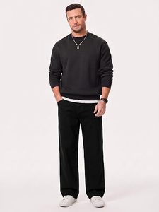 Jean cargo baggy Y2K pour homme en denim extensible, coupe ample à jambe large, taille haute, écologique et respirant - Product Image 1