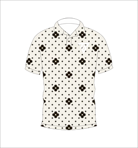 Camisa Polo Personalizada para Hombre en Beige y Negro con Diseño Floral de Puntos – Camiseta de Golf de Manga Corta con Patrón de Micro Puntos en Toda la Superficie, Transpirable, Informal, para Verano - Product Image 1
