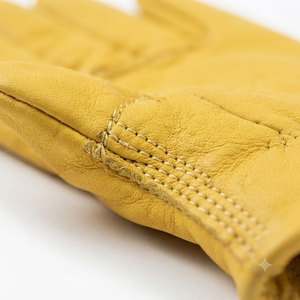 Yellow Leather Work <b>Gloves</b> Durable Anti-Slip Straight Cuff Heat Resistance Anti-static Breathable General Purpose Safety <b>Gloves</b> - Product Image 4