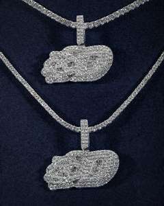 จี้และชาร์มรูปตัวอักษร ZAWO HOUSE สไตล์ฮิปฮอปสุดหรู ทำจากเงินแท้ 925 ชุบทองคำขาวและโรสโกลด์ ประดับด้วยเพชรโมอิสซาไนต์ VVS คุณภาพสูง พร้อมใบรับรอง - Product Image 1