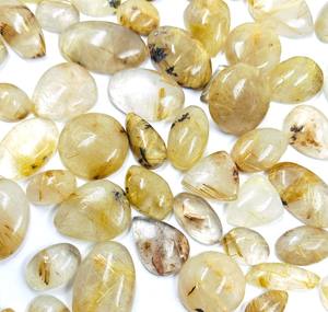 High Quality Golden Rutile Quartz Cabochons on Demand Premium Quality Handmade Quartz Cabochons High Quality Golden Rutile - Product Image 3