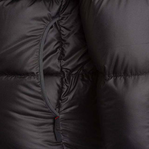 Veste d'hiver légère en nylon noir pour homme, col montant, rembourrée de duvet, fermeture éclair - Product Image 6
