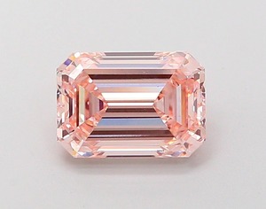 Diamant rose fantaisie de 1,65 carat, taille émeraude, CVD, clarté VS1, polissage excellent, pierre cultivée en laboratoire, pour la création de bijoux sur mesure - Product Image 1