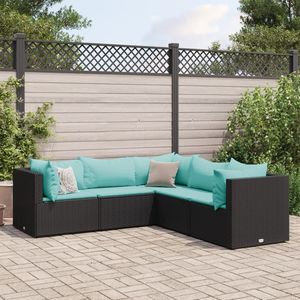 Conjunto de Muebles de Patio Negros con Conjuntos de Jardín Azul Agua - Product Image 1