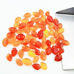 Perles en pierre gemme de cornaline naturelle sculptées à la main en forme de feuille 5x6-7x10MM, cristaux fantaisie sculptés en forme de feuille pour la fabrication de bijoux, vente en gros en vrac - Product Image 1