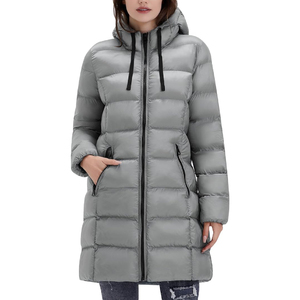 Veste longue pour femme, manteau matelassé léger à capuche, manteau mi-long chaud pour l'hiver, qualité supérieure, fabriqué au Pakistan - Product Image 4