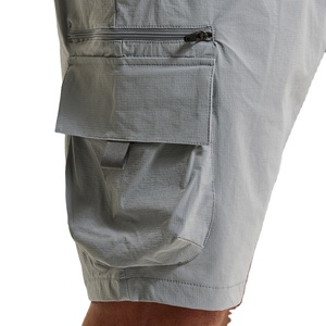 Ropa de calle de verano 2025, pantalones cortos Cargo informales para hombre, pantalones cortos ligeros de lana de cintura alta negros con múltiples bolsillos personalizables 100% algodón - Product Image 3