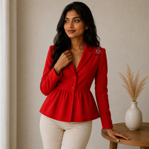 Ropa Masónica Herencia Griega: Abrigo Elegante Bordado 100% Algodón para Mujer, Ideal para Oficina, Hermandades y Fraternidades Delta - Product Image 4