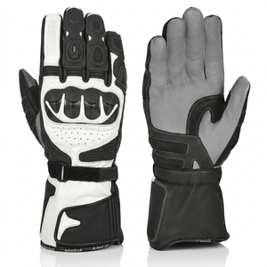 Guantes de Motociclismo de Cuero con Logotipo Personalizado, Protección Completa para los Dedos, Guantes de Motociclista con Protección Rígida en los Nudillos - Product Image 1