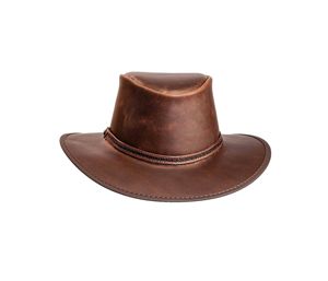 Unisex Australian Style Leather Cowboy <b>Hat</b> Shapeable Into Outback <b>Hat</b> <b>Western</b> Vintage 2026 - Product Image 5