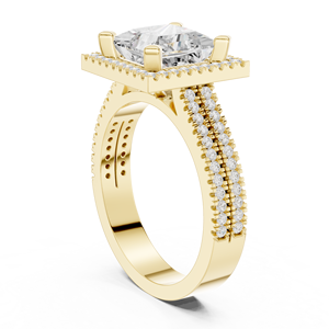 Anillos de Boda de Moda, Oro Sólido de 14K, Corte Princesa de 2.5 CT, Diamante Cultivado en Laboratorio con Certificado IGI, Regalo de Compromiso o Aniversario - Product Image 3
