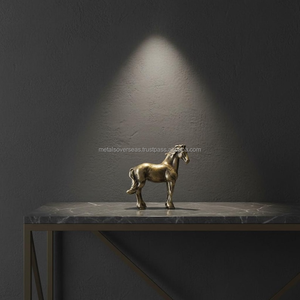 Figurine de cheval gravée en laiton massif, style moderne/ancien, statue décorative pour la maison, le salon et le bureau - Product Image 4