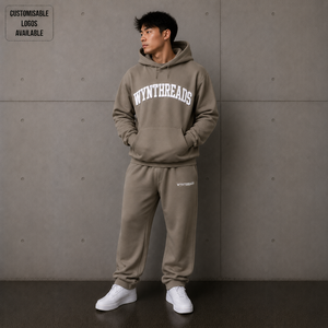 Meilleures ventes : Ensemble molletonné épais 300-500 GSM avec impression personnalisée en relief – Sweat à capuche et pantalon de jogging pour homme, style streetwear oversize - Product Image 6