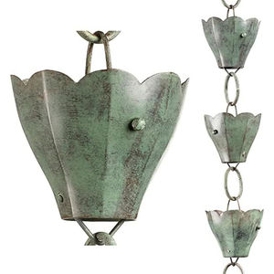 Chaîne de pluie décorative en aluminium noir pour gouttières, alternative au tuyau de descente, attrape-eau de pluie pour jardin extérieur – Vente en gros - Product Image 5