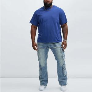 T-shirt homme en coton pur, col rond, manches courtes, délavé, style streetwear américain, dégradé de couleurs, coupe ample, printemps-été - Product Image 6