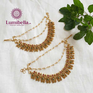 Fine Body Chain for Mango Style Ear Chains with Pearl Work - Product Image 2