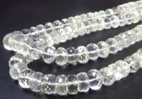 Perles de pierres précieuses en cristal naturel transparent de qualité supérieure, brin de 12 pouces, forme rondelle, facettées, percées au centre, 6-7 mm, pour bijoux