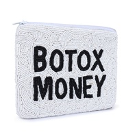Dompet Koin Bordir Buatan Tangan dengan Manik-Manik, Penutup Ritsleting, Desain Warna-Warni Kustom untuk Remaja, Dompet Fashion Grosir, Kantong Kustom