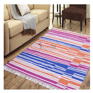 Best Selling Products Modern Style Embroidered Geometric Pattern 100% Hand Woven Cotton Material Customized <b>Rugs</b> for Sale - Product Image 1