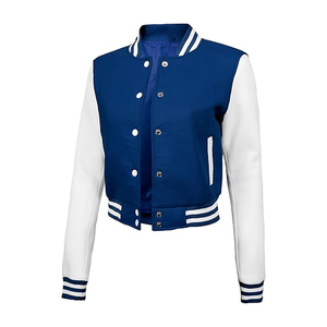Chaqueta Varsity Personalizada para Mujer, Chaqueta Corta Estilo Letterman con Mangas de Cuero, Chaqueta Bomber, Ropa de Calle, Fabricante de Moda, EE. UU. - Product Image 1