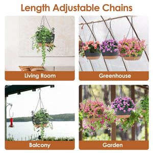 4 Pcs Minimalist Style 9.64 Inch Diameter Hanging Planters with Removable Self-Watering Tray Hanging Baskets & Accessories - Product Image 5