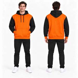 Sudadera con Capucha para Hombre, Diseño Color Block, Forro Polar, Casual, con Bolsillos, Corte Regular, Invierno, Ecológica, Resistente al Viento - Product Image 3