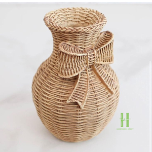 Florero Moderno Ecológico de Mimbre Vintage, Florero Decorativo de Mimbre Natural Tejido a Mano, Decoración del Hogar, Proveedor de Vietnam, OEM, ODM - Product Image 4