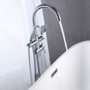Rubinetto Cromato per Vasca da Bagno Freestanding con Doccetta, Montaggio a Pavimento - Rubinetti Premium per Bagno e Doccia - Product Image 3