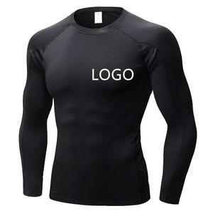 Rashguard de sport pour homme à manches longues, personnalisable avec logo, pour musculation, fitness et activités de gym, séchage rapide, antibactérien - Product Image 2