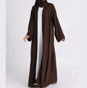 Nouvelle Abaya Ramadan 2026 en gros, respirante, pour femme, robe musulmane à manches évasées ouvertes, en tissu Nida de luxe, Abaya noire à vendre - Product Image 5