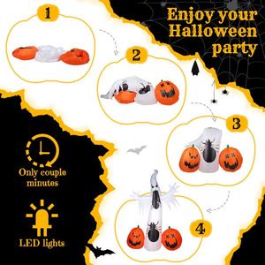 11.8 FT Halloween Outdoor Decorations Giant Scary Spider and Pumpkin Ghost Inflatables for Holiday Yard Decorations - Product Image 3
