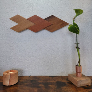 Accessoire mural élégant en bois, objet décoratif mural design, art mural pour salon, décoration murale en bois pour entrée, style luxueux - Product Image 4