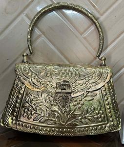 Handmade Pure Metal Brass Engraved Evening Clutch <b>Bag</b> <b>For</b> Women With Metal Hand Top Quality Luxury Custom Clutch <b>Bag</b> <b>For</b> Bridal - Product Image 1