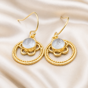 Pendientes Colgantes de Cuarzo Rosa Natural OEM con Halo, Plata de Ley 925, Pendientes Colgantes Circulares Artesanales, Proveedor Mayorista de Joyería para Ella y Mamá - Product Image 3