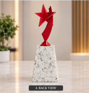Trophée Étoile en Alliage de Zinc Écologique Rouge avec Base en Marbre, Récompense Sportive, Gravure Personnalisée, Impression UV, 10,5 Pouces, Modèle 796 - Product Image 5