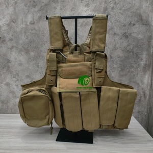 <span class=keywords><strong>Gilet</strong></span> tactique modulaire Kango, porte-plaques, en nylon durable, couleur sable, multifonctionnel, pour la protection en extérieur - Product Image 1