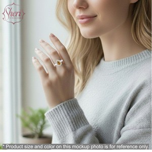 [Sheri Jewels] Anillo de Diamantes Naturales en Oro Blanco y Amarillo de 18K con Diamante Amarillo Dorado en Forma de Pera y Estilo Halo - Regalo para Ella - Product Image 4