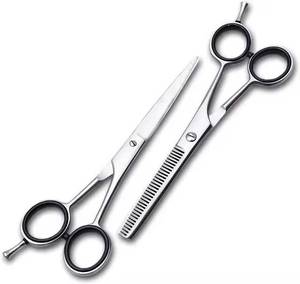 Ensemble de ciseaux de coiffure professionnels avec lames en acier inoxydable tranchantes, peigne pour droitiers dans un étui noir - Product Image 4
