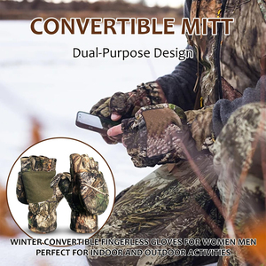 Camouflage Hunting <b>Gloves</b> Lightweight Full Finger & Fingerless Convertible Mittens Nonslip <b>Touchscreen</b> Outdoor Fishing <b>Gloves</b> - Product Image 2