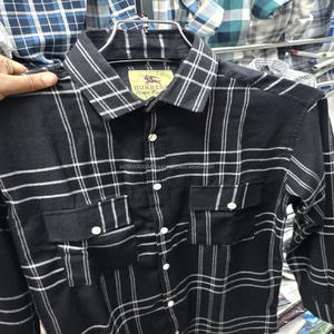 Collection Automne 2026 – T-shirt en Coton à Carreaux pour Homme, Manches Longues, Col Rabattu, Brodé, 2 Poches, Polyvalent, Taille Professionnelle - Product Image 1