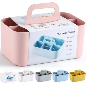 Multi-Use Stackable <b>Plastic</b> Caddy Organizer Handle Stationery Pen Holder for Art Craft Supplies Office Desk <b>Bin</b> <b>Storage</b> - Product Image 1