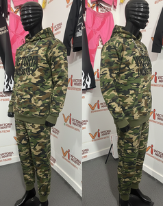 Sweat à capuche court et ample en molleton bouclette pour homme, avec logo personnalisé, impression graphique délavée à l'acide, style vintage, fermeture éclair, poche camouflage, style streetwear - Product Image 2