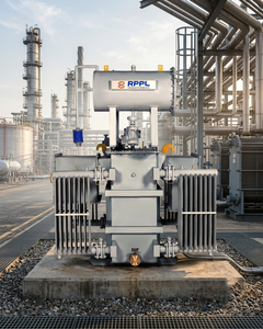 Transformateur de distribution refroidi à l'huile 400 kVA 20kV 400V ONAN ONAF, bobinage en cuivre, refroidissement, changeur de tension hors charge - Product Image 1